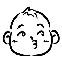 顔アイコン　赤ちゃん　筆　表情　かわいい