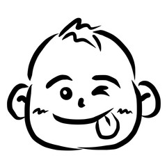 顔アイコン　赤ちゃん　筆　表情　かわいい