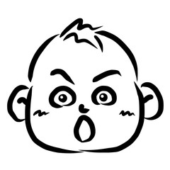 顔アイコン　赤ちゃん　筆　表情　かわいい