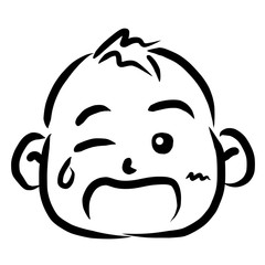 顔アイコン　赤ちゃん　筆　表情　かわいい