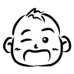 顔アイコン　赤ちゃん　筆　表情　かわいい