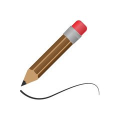 Pencil illustration. Pencil icon on white background.