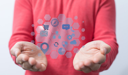 Cloud computing concept - connect to cloud