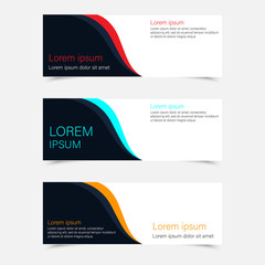 Vector design Banner background. Set of horizontal banners, three templates.