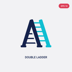two color double ladder vector icon from construction concept. isolated blue double ladder vector sign symbol can be use for web, mobile and logo. eps 10