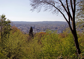 View over Aachen City from hill Lousberg