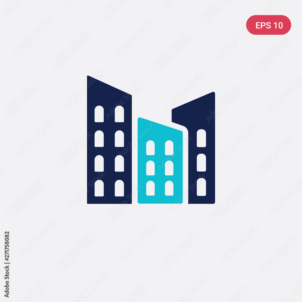Poster two color vector icon from construction concept. isolated blue vector sign symbol can be use for web