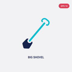 two color big shovel vector icon from construction concept. isolated blue big shovel vector sign symbol can be use for web, mobile and logo. eps 10