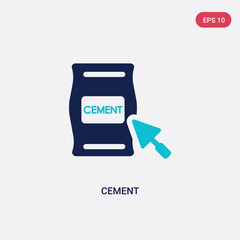 Fototapeta premium two color cement vector icon from construction concept. isolated blue cement vector sign symbol can be use for web, mobile and logo. eps 10