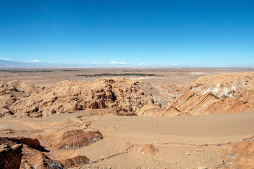 Geological formation in the Valle de la Luna (Valley of the Moon), extreme dry area in Atacama Desert, Chile