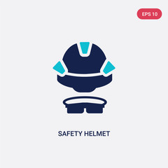 two color safety helmet vector icon from construction concept. isolated blue safety helmet vector sign symbol can be use for web, mobile and logo. eps 10