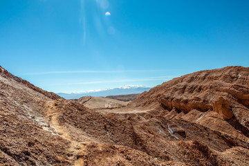 Geological formation in the Valle de la Luna (Valley of the Moon), extreme dry area in Atacama Desert, Chile