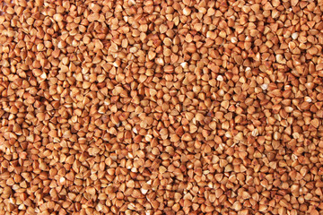 raw buckwheat background top view.