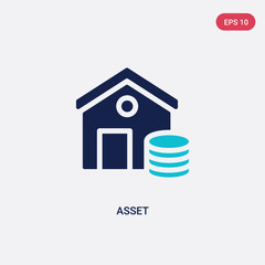 two color asset vector icon from cryptocurrency economy concept. isolated blue asset vector sign symbol can be use for web, mobile and logo. eps 10