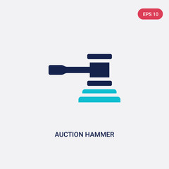 two color auction hammer vector icon from cryptocurrency economy concept. isolated blue auction hammer vector sign symbol can be use for web, mobile and logo. eps 10