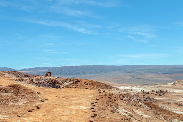 Geological formation in the Valle de la Luna (Valley of the Moon), extreme dry area in Atacama Desert, Chile