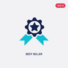 two color best seller vector icon from cryptocurrency economy concept. isolated blue best seller vector sign symbol can be use for web, mobile and logo. eps 10