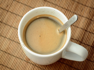 Tasty instant coffee with a lot of foam. Making coffee