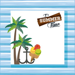 Summer time and vacations card poster