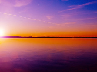 Natural Sunset Sunrise Over Bright Dramatic