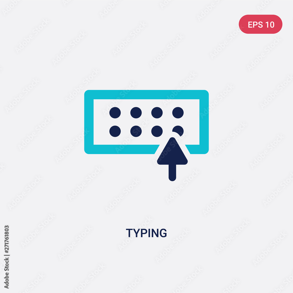 Poster two color typing vector icon from cursor concept. isolated blue typing vector sign symbol can be use