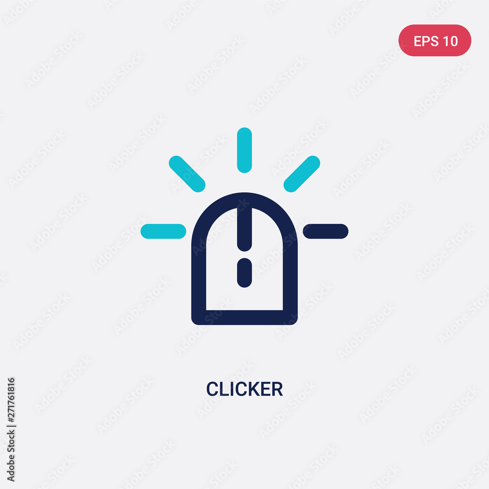 Poster two color clicker vector icon from cursor concept. isolated blue clicker vector sign symbol can be u