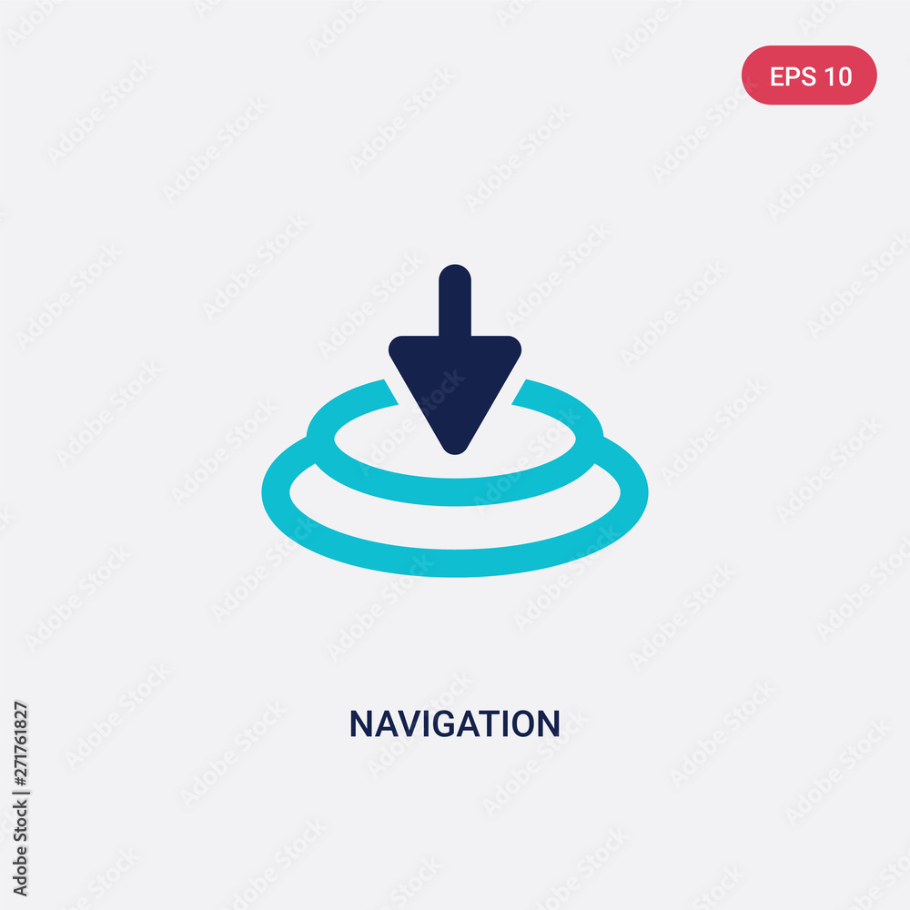 Poster two color navigation vector icon from cursor concept. isolated blue navigation vector sign symbol ca