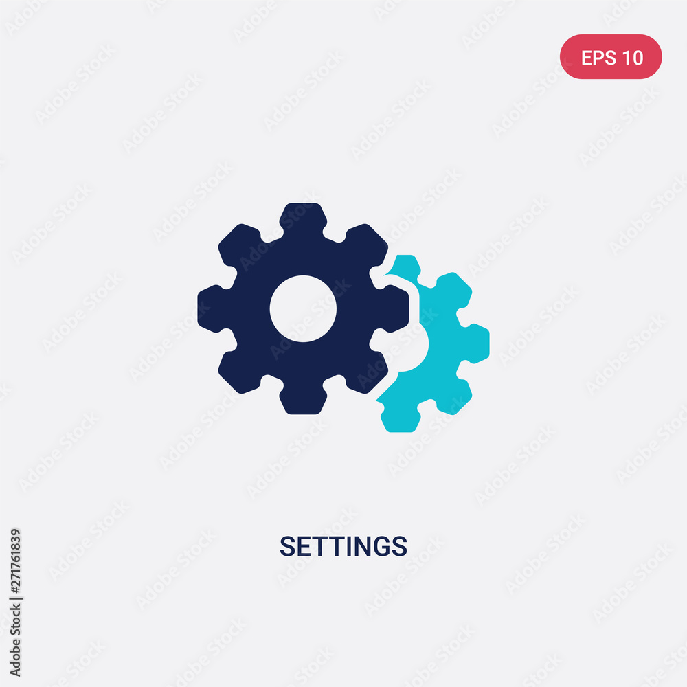 Poster two color settings vector icon from customer service concept. isolated blue settings vector sign sym