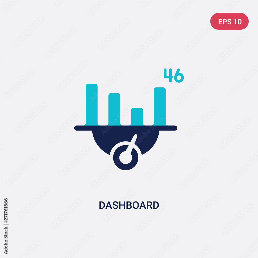 Poster two color dashboard vector icon from customer service concept. isolated blue dashboard vector sign s