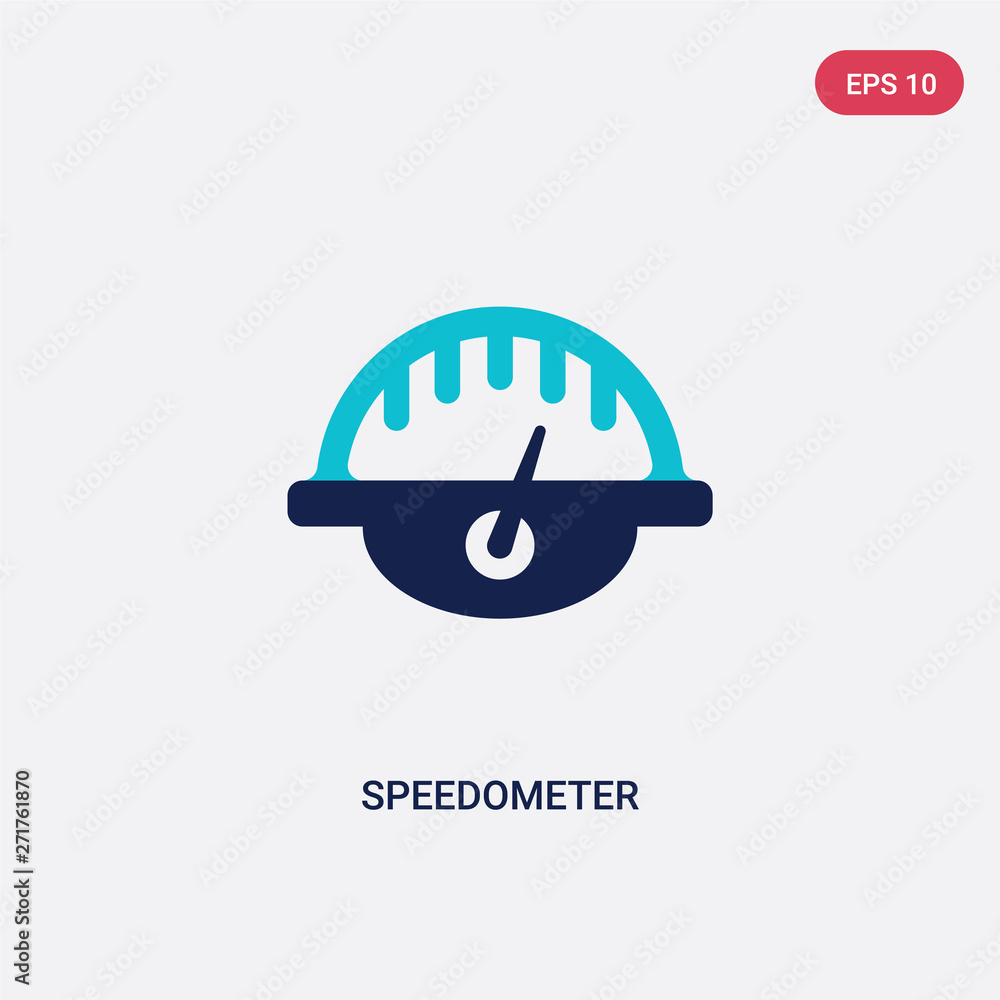 Poster two color speedometer vector icon from customer service concept. isolated blue speedometer vector si
