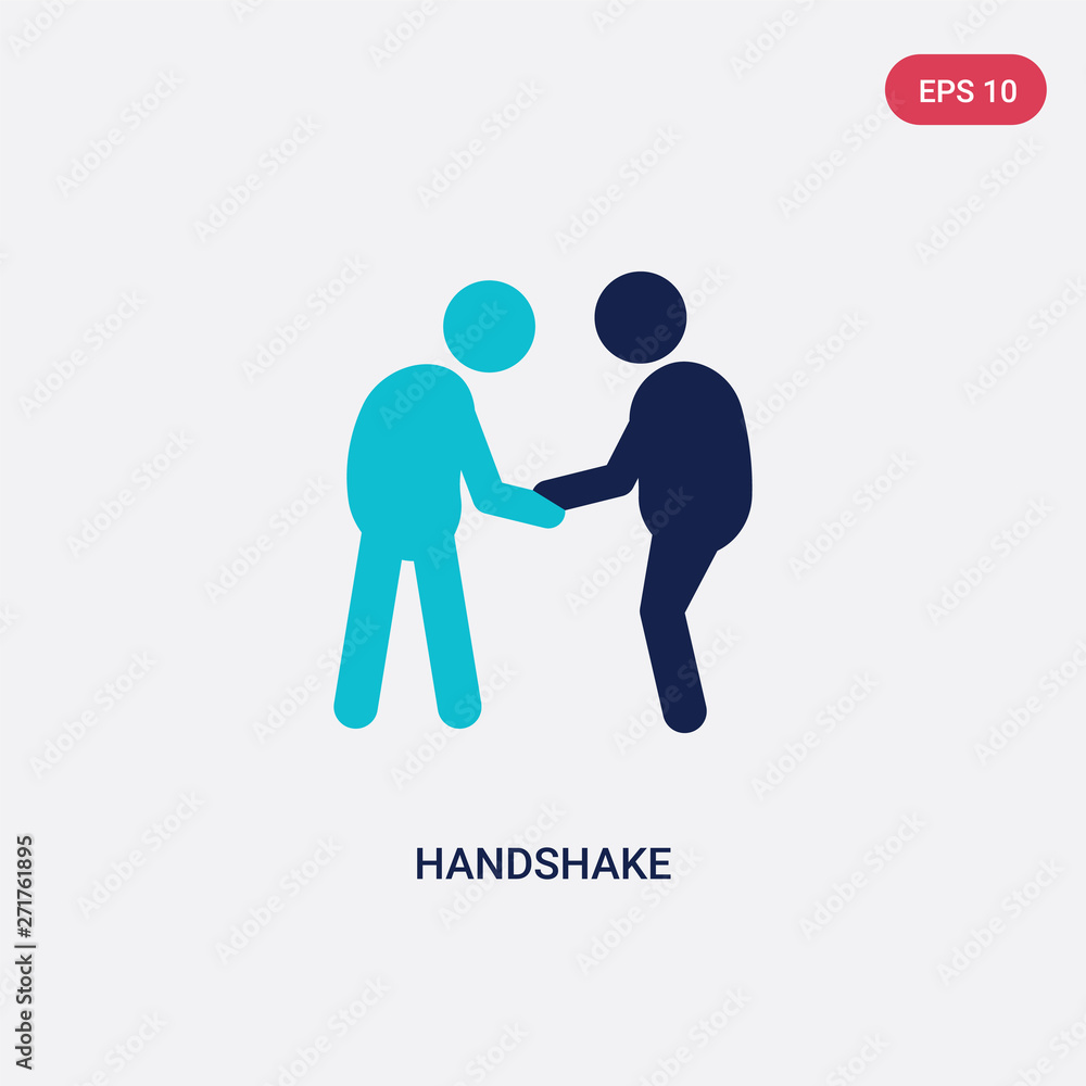 Poster two color handshake vector icon from customer service concept. isolated blue handshake vector sign s