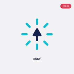 two color busy vector icon from cursor concept. isolated blue busy vector sign symbol can be use for web, mobile and logo. eps 10