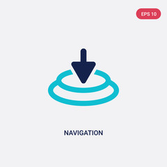 two color navigation vector icon from cursor concept. isolated blue navigation vector sign symbol can be use for web, mobile and logo. eps 10