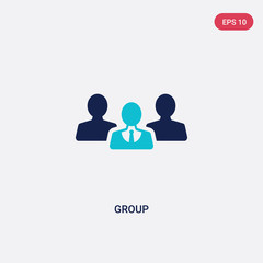 two color group vector icon from customer service concept. isolated blue group vector sign symbol can be use for web, mobile and logo. eps 10