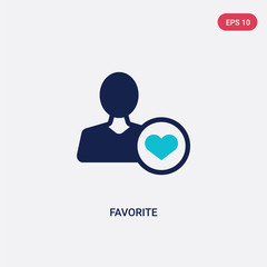 two color favorite vector icon from customer service concept. isolated blue favorite vector sign symbol can be use for web, mobile and logo. eps 10