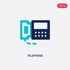 two color telephone vector icon from customer service concept. isolated blue telephone vector sign symbol can be use for web, mobile and logo. eps 10