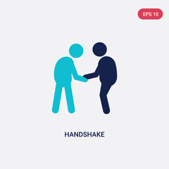 two color handshake vector icon from customer service concept. isolated blue handshake vector sign symbol can be use for web, mobile and logo. eps 10