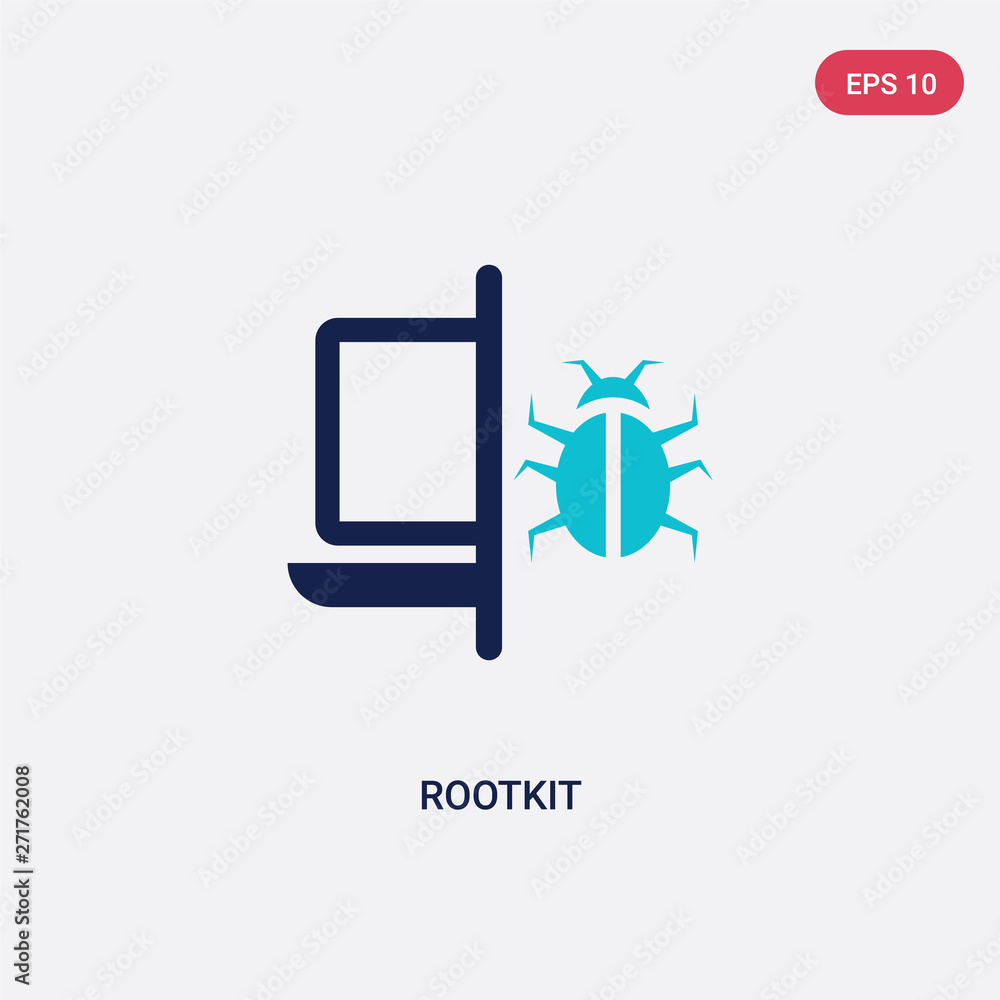 Poster two color rootkit vector icon from cyber concept. isolated blue rootkit vector sign symbol can be us