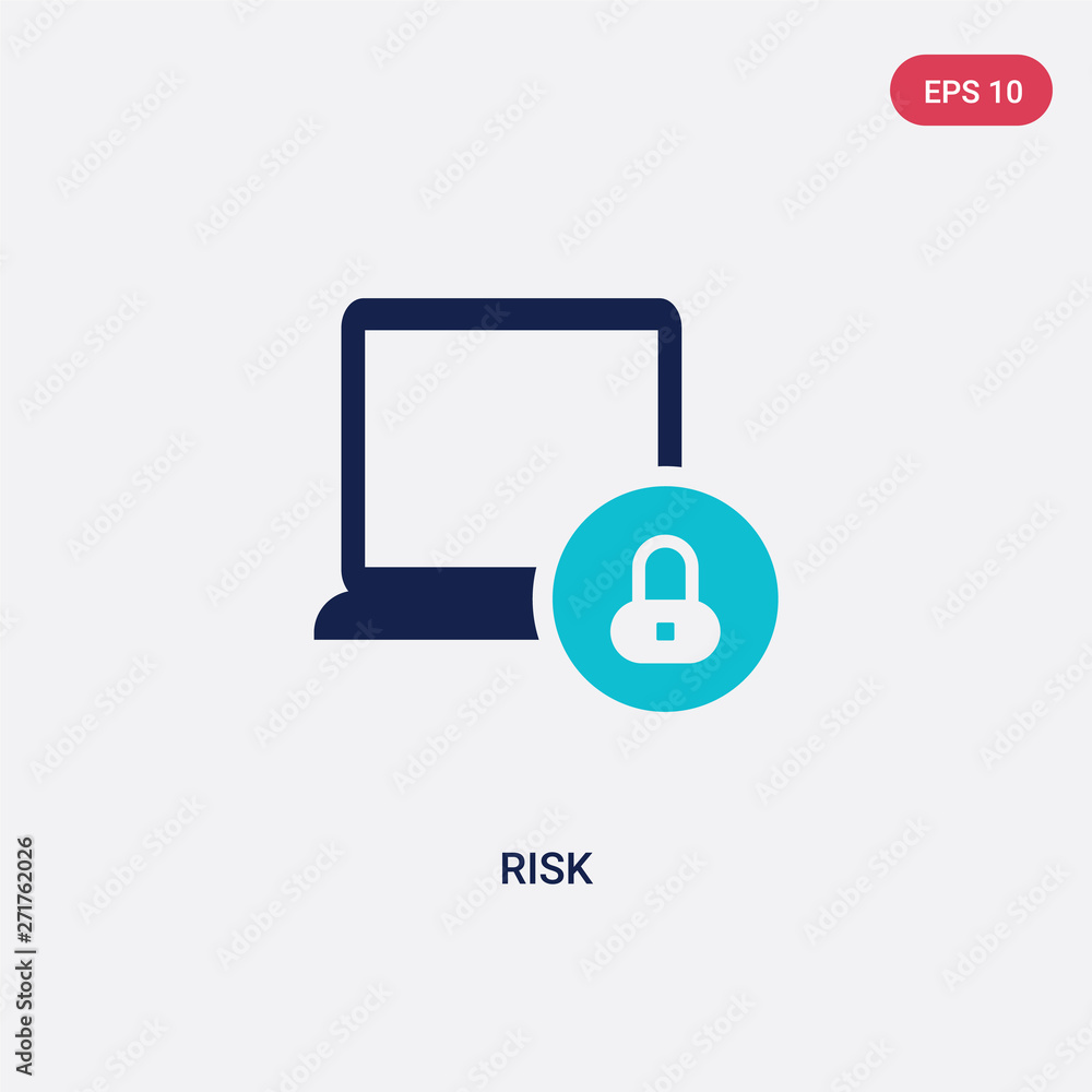 Poster two color risk vector icon from cyber concept. isolated blue risk vector sign symbol can be use for 