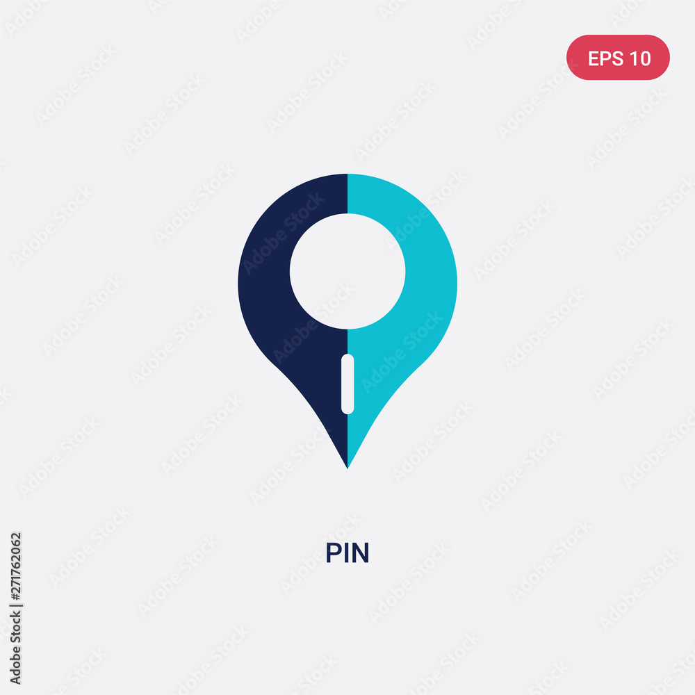 Poster two color pin vector icon from delivery and logistic concept. isolated blue pin vector sign symbol c