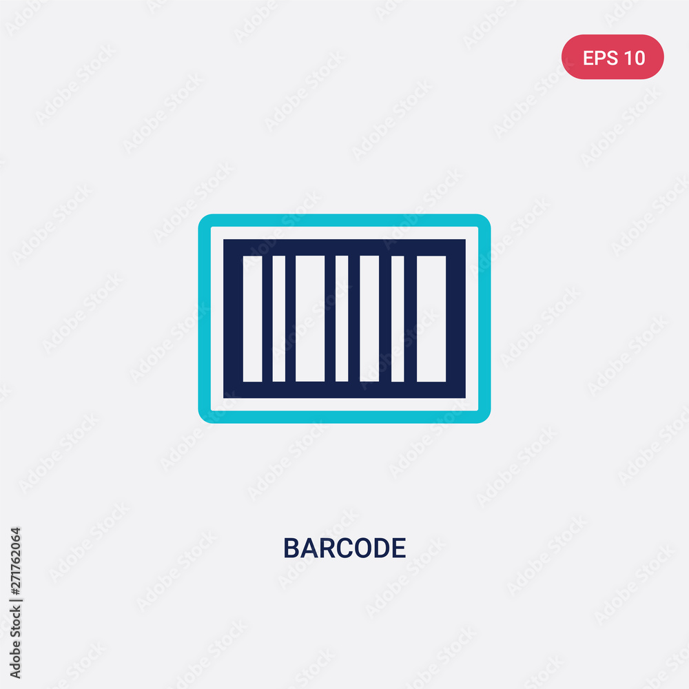 Poster two color barcode vector icon from delivery and logistic concept. isolated blue barcode vector sign 