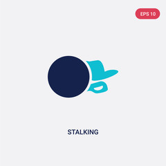 two color stalking vector icon from cyber concept. isolated blue stalking vector sign symbol can be use for web, mobile and logo. eps 10