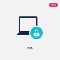 two color risk vector icon from cyber concept. isolated blue risk vector sign symbol can be use for web, mobile and logo. eps 10