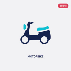 two color motorbike vector icon from delivery and logistic concept. isolated blue motorbike vector sign symbol can be use for web, mobile and logo. eps 10