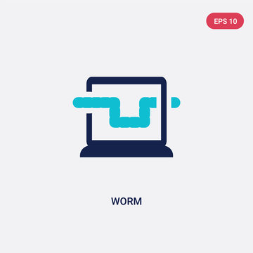 two color worm vector icon from cyber concept. isolated blue worm vector sign symbol can be use for web, mobile and logo. eps 10