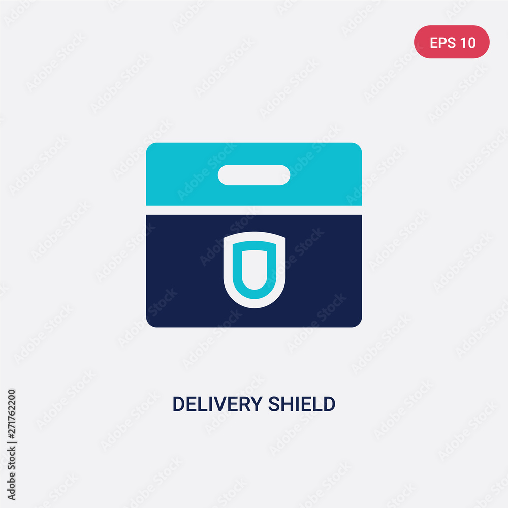 Poster two color delivery shield vector icon from delivery and logistics concept. isolated blue delivery sh