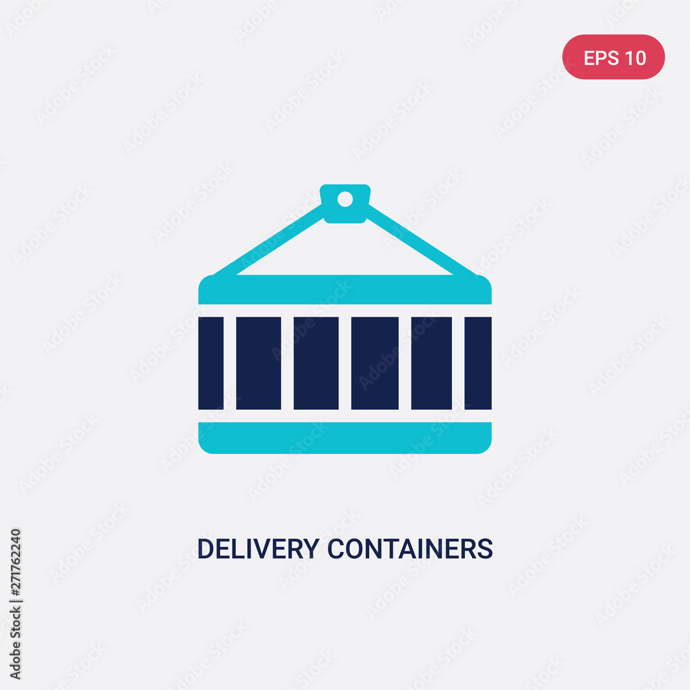 Poster two color delivery containers vector icon from delivery and logistics concept. isolated blue deliver