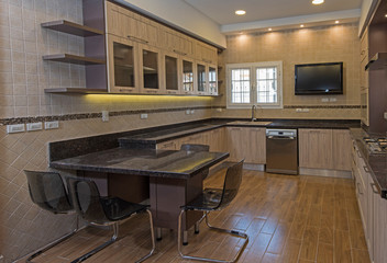 Modern kitchen design in a luxury apartment