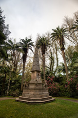 Stone sculpture in Parque Terra Nostra, Furnas, Sao Miguel Island, Azores, Portugal