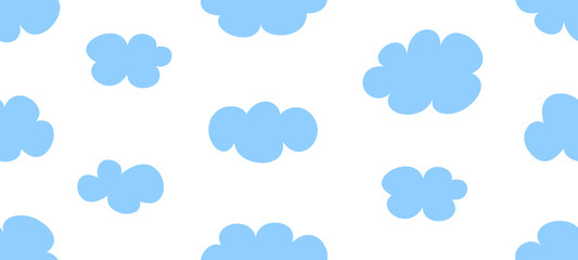 Seamless pattern with Clouds. isolated on white background
